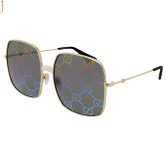 Gucci GG Endura Gold/Ivory Square Sunglasses NWT